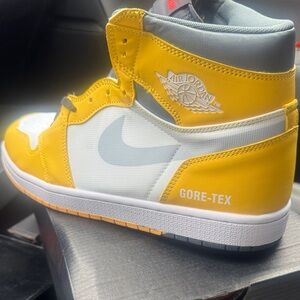 Air Jordan Yellow and Gray Sneakers